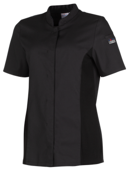 LE-08-1374-10 Kochhemd für Damen 1/2 Arm schwarz