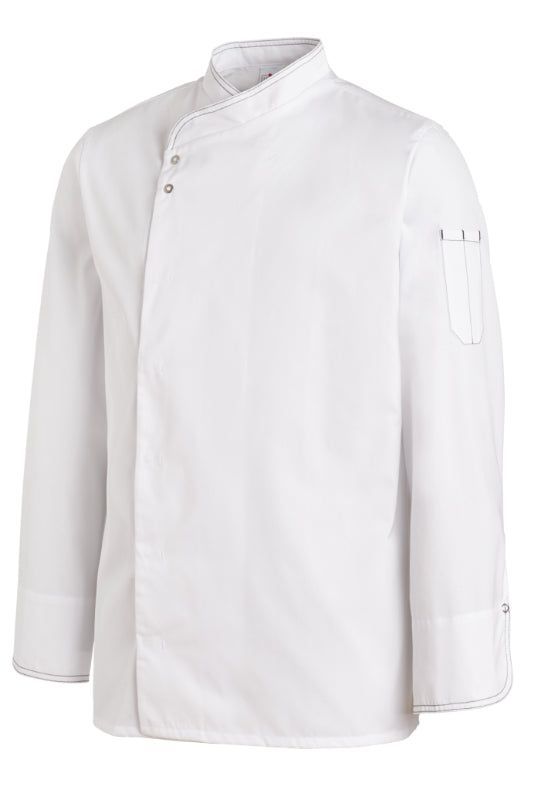 LE-12-2444-01 Leichte Kochjacke für Herren in weiss