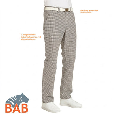 LE-12-7460-25 Kochhose mit eingelassenen Schenkeltaschen pepita