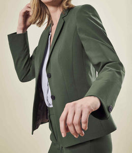 Greiff Premium 1454 Damen-Blazer, Regular Fit, oliv