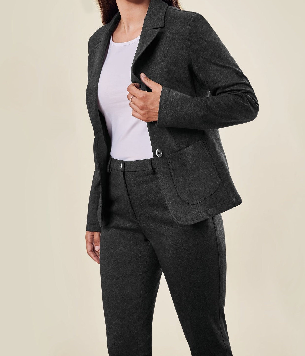 Greiff Casual 1460 Jersey-Damen Kurzblazer, Regular Fit, meliert