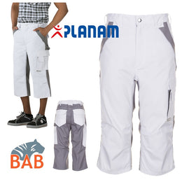 SOPO Plaline Arbeitshose 3/4 lang weiß-zink