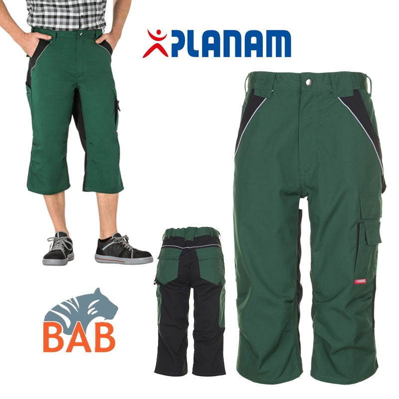 SOPO Plaline Arbeitshose 3/4 lang grün-schwarz