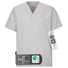 E-273-75 Schlupfkasack silber, graphit, schwarz Gr.8XL mit V-Ausschnitt