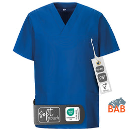 E-273-75 Schlupfkasack royalblau bis Gr.8XL mit V-Ausschnitt