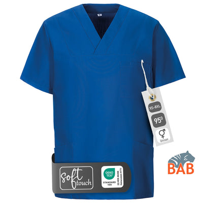 E-273-75 Schlupfkasack royalblau bis Gr.8XL mit V-Ausschnitt