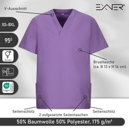 E-273-75 Schlupfkasack purple, violett bis Gr.8XL mit V-Ausschnitt