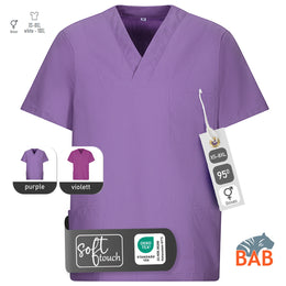 E-273-75 Schlupfkasack purple, violett bis Gr.8XL mit V-Ausschnitt