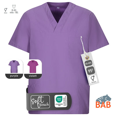 E-273-75 Schlupfkasack purple, violett bis Gr.8XL mit V-Ausschnitt