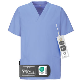 E-273-75 Schlupfkasack eisblau, light blue, petrol, teal bis  Gr.8XL mit V-Ausschnitt