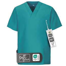 E-273-75 Schlupfkasack eisblau, light blue, petrol, teal bis  Gr.8XL mit V-Ausschnitt