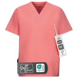 E-273-75 Schlupfkasack rosa, flieder, electric pink, coral bis  Gr.8XL mit V-Ausschnitt