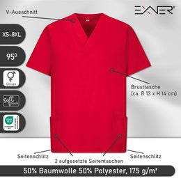 E-273-75 Schlupfkasack zitrone, orange, rot, weinrot bis  Gr.8XL mit V-Ausschnitt