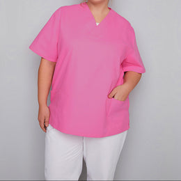 E-273-75 Schlupfkasack pink, berry, bordeaux bis Gr.8XL mit V-Ausschnitt