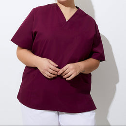 E-273-75 Schlupfkasack pink, berry, bordeaux bis Gr.8XL mit V-Ausschnitt