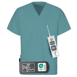 E-273-75 Schlupfkasack eisblau, light blue, petrol, teal bis  Gr.8XL mit V-Ausschnitt