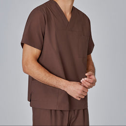 E-273-75 Schlupfkasack sand, mittelbraun, toffee Gr.8XL mit V-Ausschnitt
