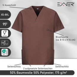 E-273-75 Schlupfkasack sand, mittelbraun, toffee Gr.8XL mit V-Ausschnitt