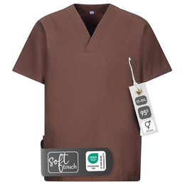 E-273-75 Schlupfkasack sand, mittelbraun, toffee Gr.8XL mit V-Ausschnitt