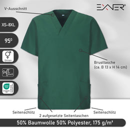 E-273-75 Schlupfkasack sage, olive, flaschengrün bis Gr.8XL mit V-Ausschnitt