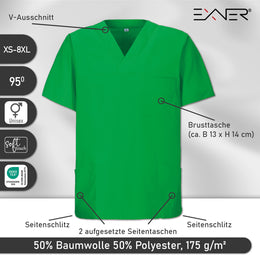 E-273-75 Schlupfkasack kelly green bis Gr.8XL mit V-Ausschnitt
