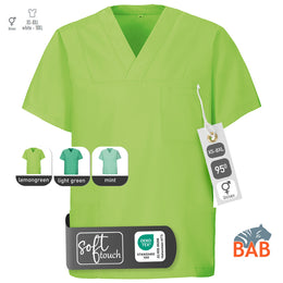 E-273-75 Schlupfkasack mint, lemon, light green bis Gr.8XL mit V-Ausschnitt