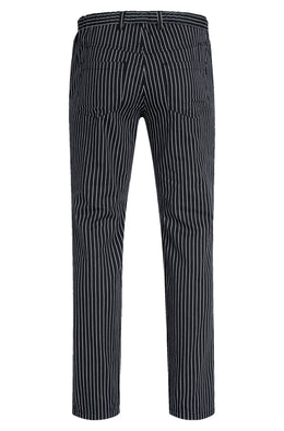 Greiff Cuisine 5321 Herren Hose Regular Fit schwarz-weiß gestreift