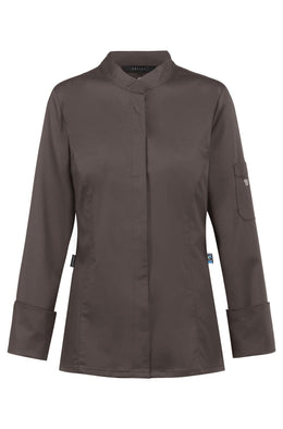 Greiff Cuisine 54001 Damenkochjacke, Regular Fit , taupe und schwarz