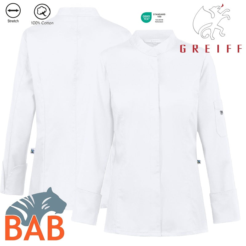 Greiff Cuisine 54001 Damenkochjacke, Regular Fit ,weiß