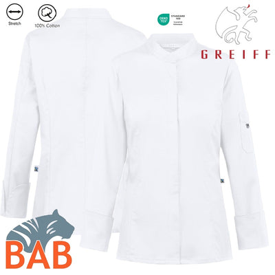Greiff Cuisine 54001 Damenkochjacke, Regular Fit ,weiß