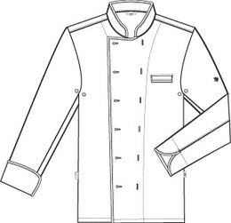 Greiff Cuisine 5568 Premium Kochjacke weiß, schwarze Paspel