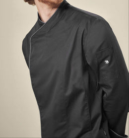 Greiff Cuisine 5577 Kochjacke schwarz- Paspel- anthrazit