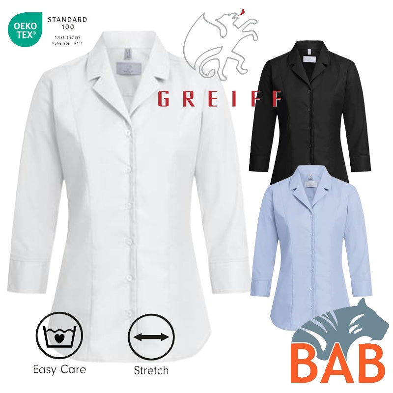 Greiff Basic 6506 Damenbluse mit 3/4 Arm, Regular Fit