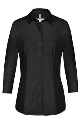 Greiff Basic 6517 Damen Bluse Regular Fit, weiß, schwarz, bleu