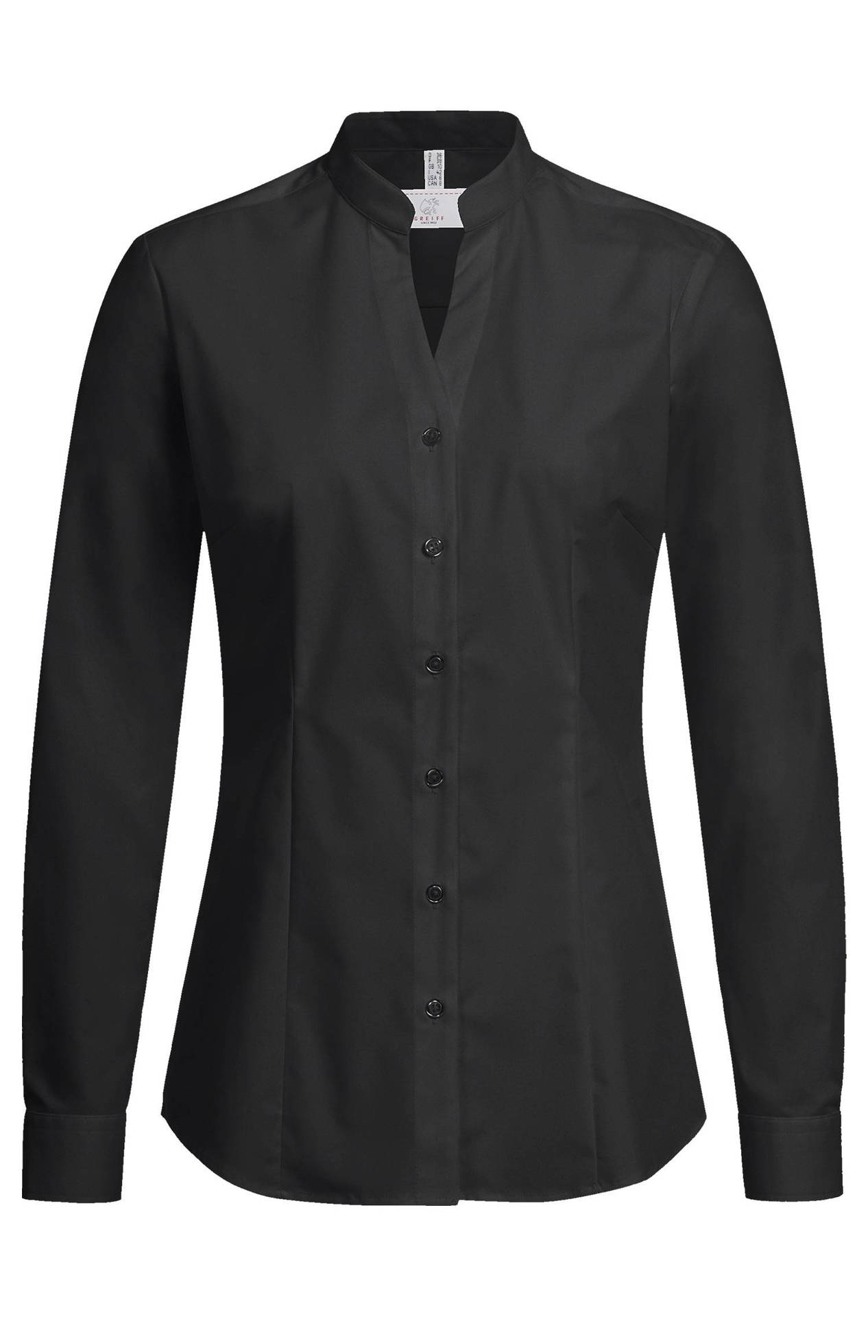 Greiff SOPO-6572 Damen Stehkragen- Bluse langarm schwarz Gr.40 42 44 46