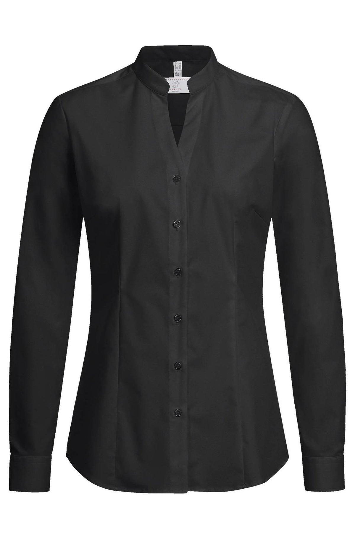 Greiff SOPO-6572 Damen Stehkragen- Bluse langarm schwarz Gr.40 42 44 46