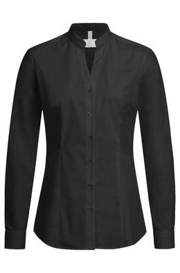 Greiff SOPO-6572 Damen Stehkragen- Bluse langarm schwarz Gr.40 42 44 46