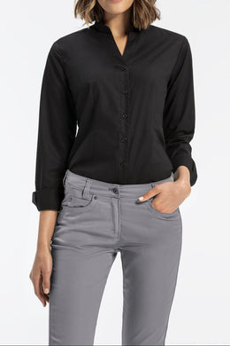 Greiff SOPO-6572 Damen Stehkragen- Bluse langarm schwarz Gr.40 42 44 46