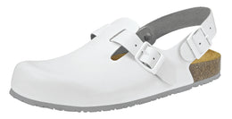 Abeba Nature 8040 Clog weiß  mit Lederbezogenem Korkfußbett