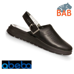 Abeba ACTIVE 87030 Damen- Clog Leder perforiert schwarz