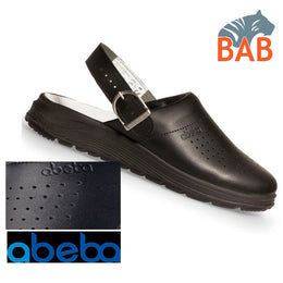 Abeba ACTIVE 87030 Damen- Clog Leder perforiert schwarz