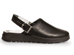 Abeba ACTIVE 87030 Damen- Clog Leder perforiert schwarz