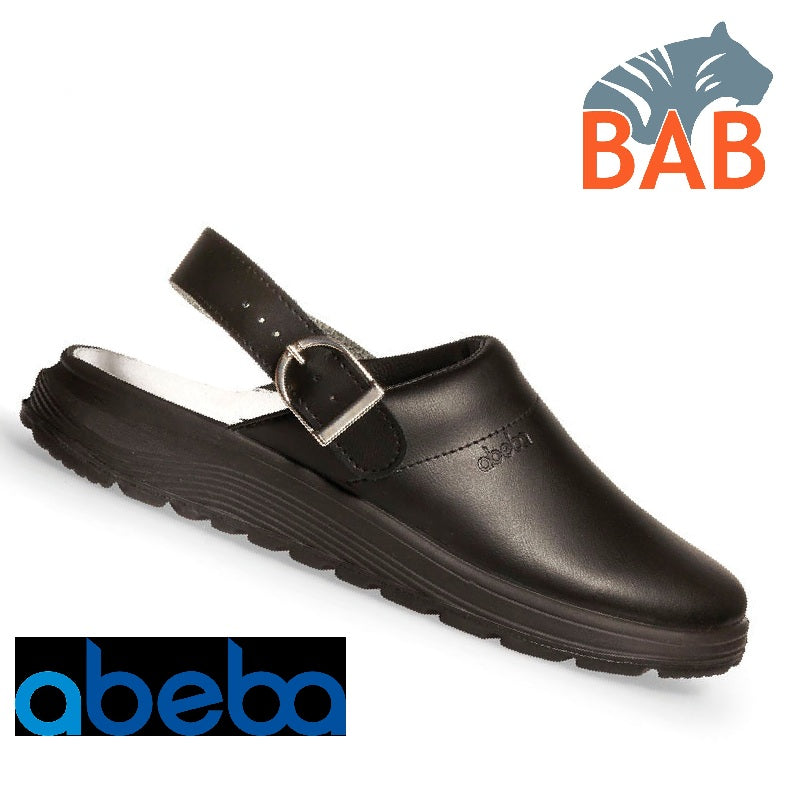Abeba ACTIVE 87031 Damen- Clog Leder schwarz