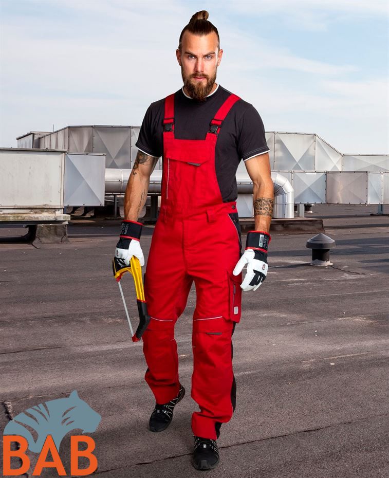 Ardon H6496 Urban+ Latzhose, rot Kurzgröße