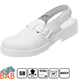 Abeba Classic 1001 Sicherheitsschuhe Clog SB weiss HACCP