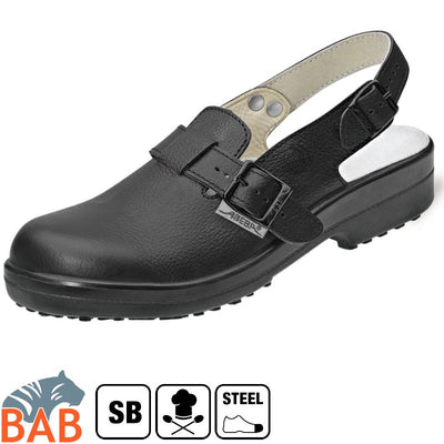 Abeba Classic 1010 Sicherheitsschuhe SB Clog SRC schwarz