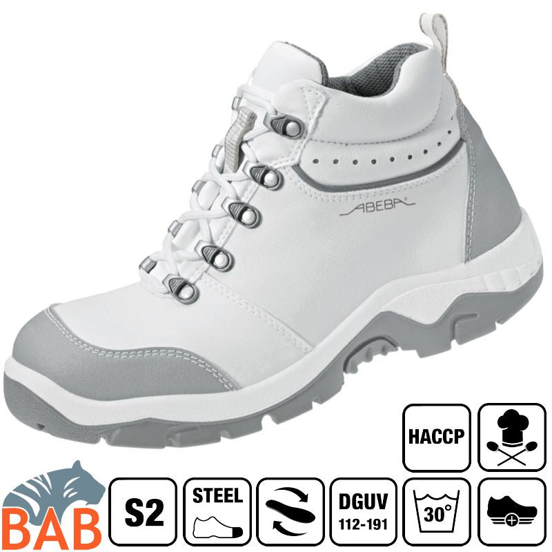 Abeba Anatom 2172 hohe Sicherheitsschuhe S2 SRC HACCP weiss