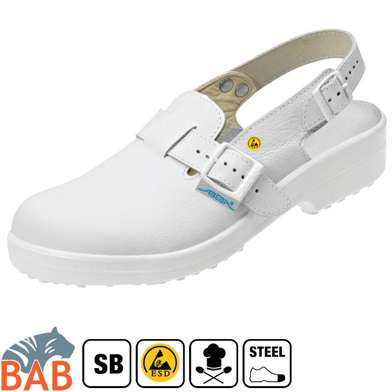 Abeba Classic 31000 Sicherheitsschuhe SB Clog SRC weiss