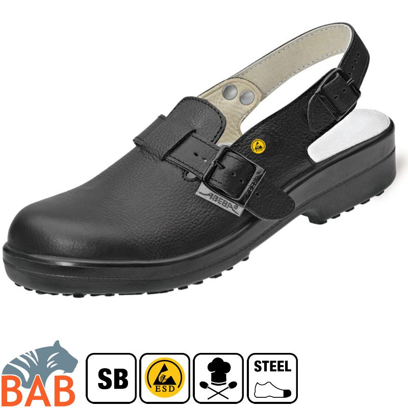 Abeba Classic 31010 Sicherheitsschuhe SB Clog SRC schwarz