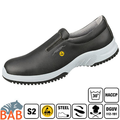 Abeba uni6  31741 ESD-Sicherheitsschuhe Slipper schwarz S2